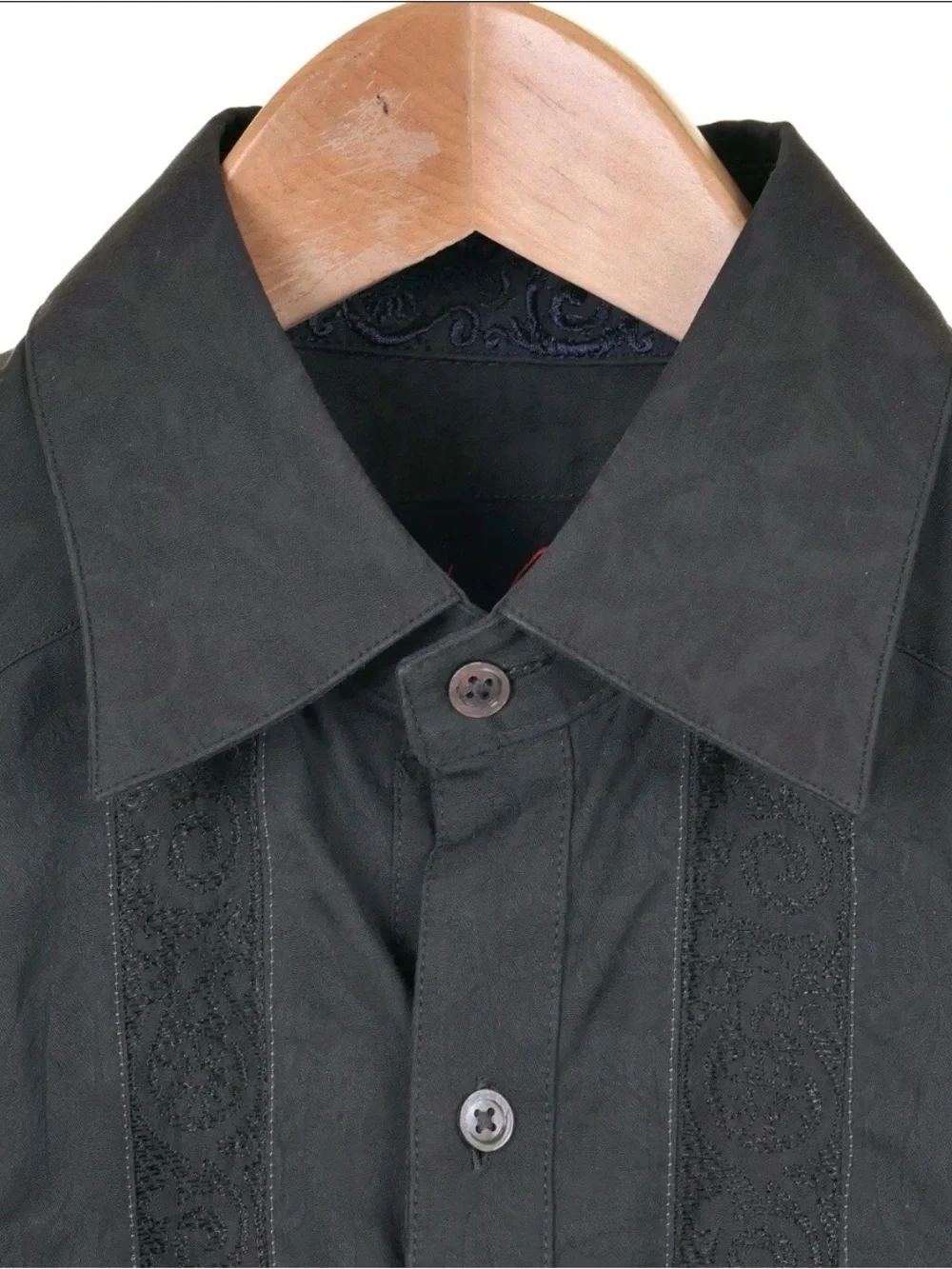 Robert Graham Cotton Jacquard Paisley Woven Inlay Button Up Casual Shirt M